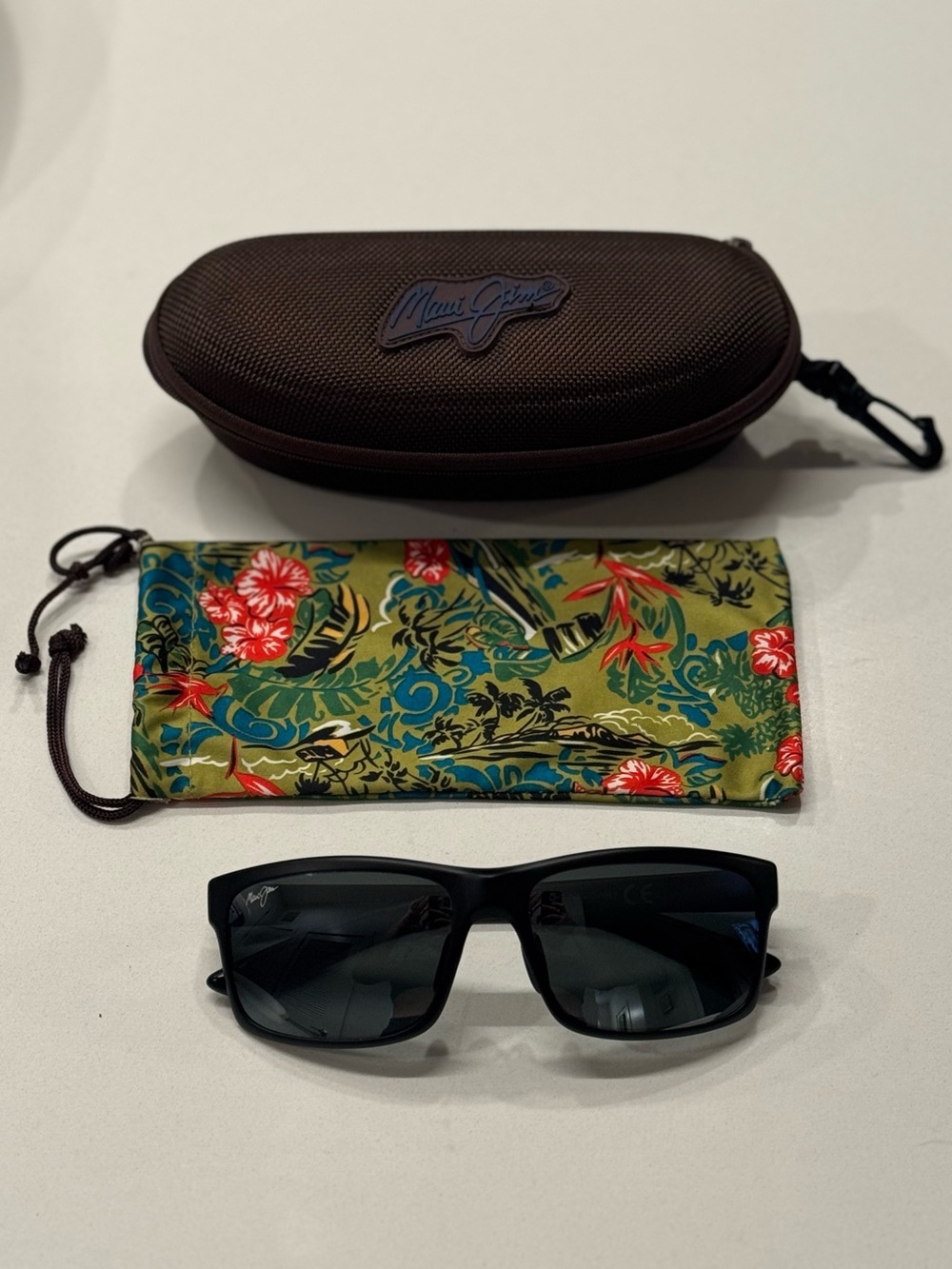 Maui Jim POKOWAI MJ439-2M Men's Rectangle Sunglasses - Black Frame/Dark Lenses